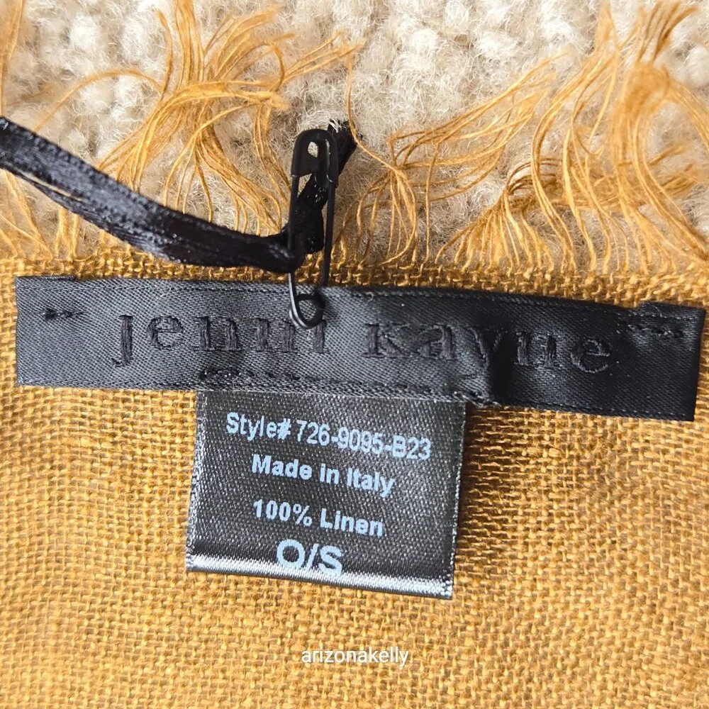 NWT Jenni Kayne Linen Shawl Scarf Copper - Picture 5 of 11